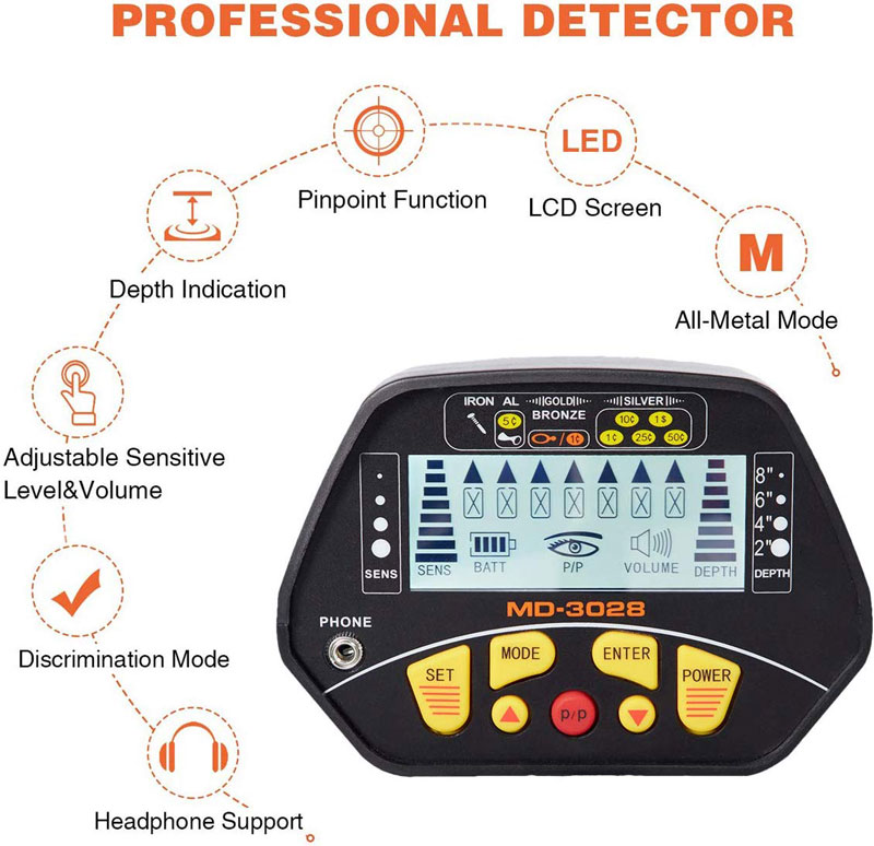 md 3028 lcd underground metal detector 8